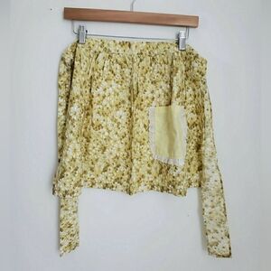 Vintage Marigold Floral Half Apron